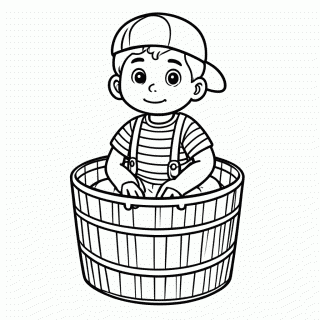 Menino do Barril — Chaves para Colorir