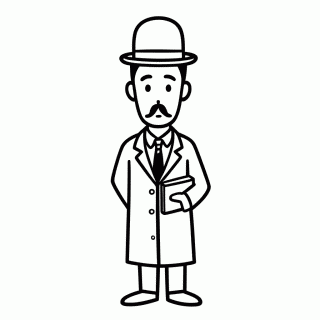 Professor de Cartola para colorir