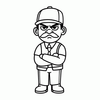 Senhor de Bigode para colorir