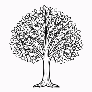 Arvore Com Frutos para colorir