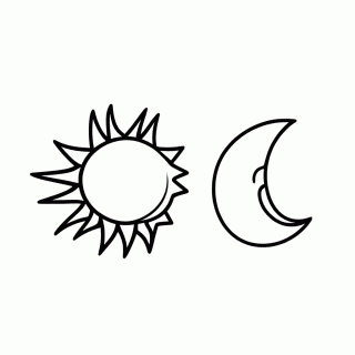 Dia E Noite para colorir