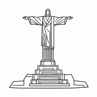 Cristo Redentor Rio para colorir