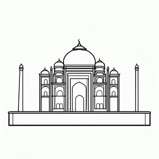 Taj Mahal India — Cidades do Mundo para Colorir