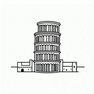 Torre De Pisa para colorir