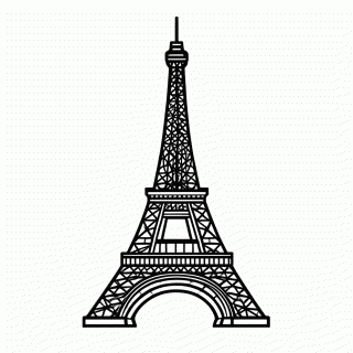 Torre Eiffel Paris — Cidades do Mundo para Colorir