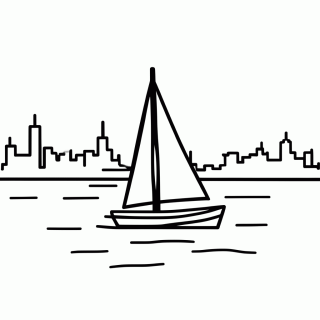 Boston (Veleiro no Rio) para colorir