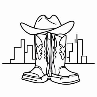 Dallas (Chapéu de Cowboy) para colorir