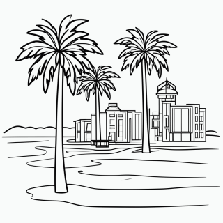 Miami (Praia) para colorir