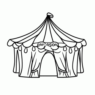 Ingresso De Circo Vermelho — Circo para Colorir