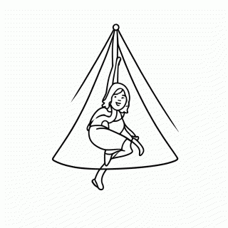 Trapezista Corda Bamba para colorir