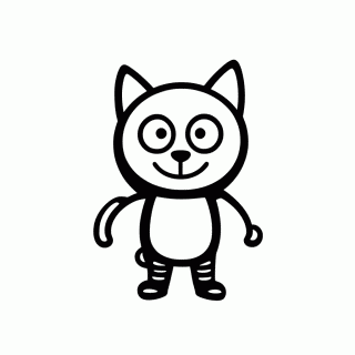 Gato Preto Clássico para colorir