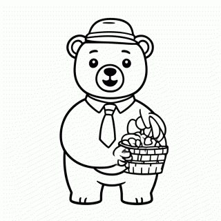 Urso do Piquenique para colorir