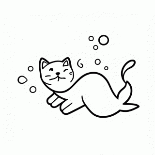 Gato-Sereia para colorir