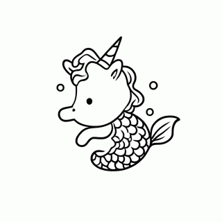 Unicórnio-Sereia para colorir