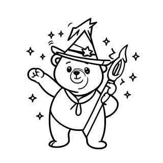 Urso Mago para colorir
