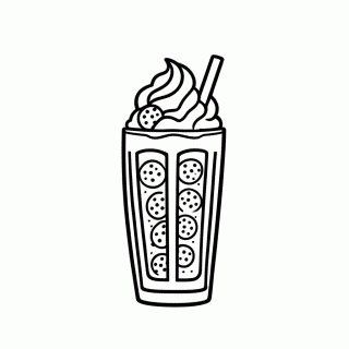 Batido De Cookies — Fast Food e Lanches para Colorir