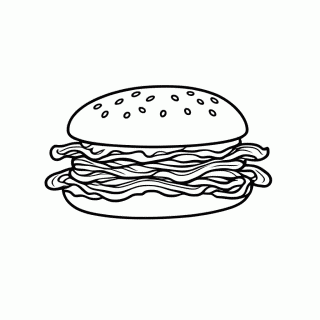Hamburguer Com Bacon para colorir