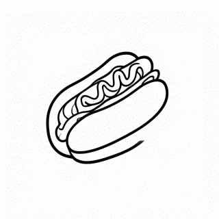 Hot Dog Com Mostarda para colorir
