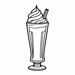 Milkshake De Baunilha para colorir