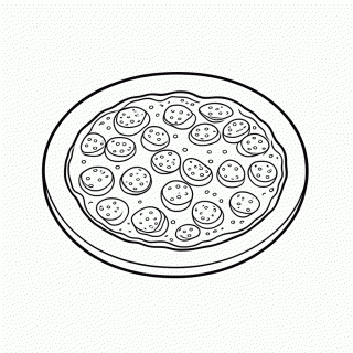 Pizza De Calabresa para colorir
