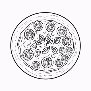 Pizza Margherita para colorir