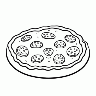 Pizza Pepperoni para colorir