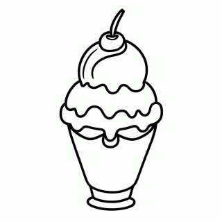 Sundae Com Calda para colorir