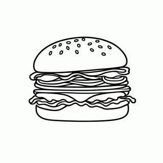 X Burger para colorir