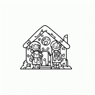 Joao E Maria Casa Doce para colorir