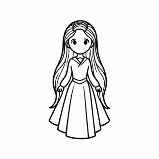Rapunzel Cabelo Longo para colorir