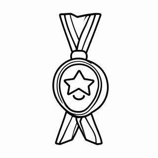 Medalha com Estrela para colorir