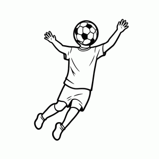 Jogador Cabeceando a Bola para colorir