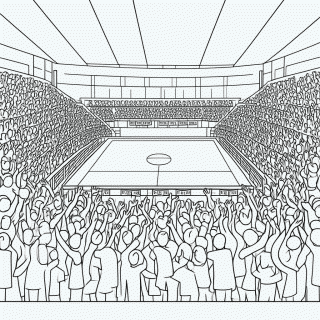 Estádio Lotado de Torcida para colorir