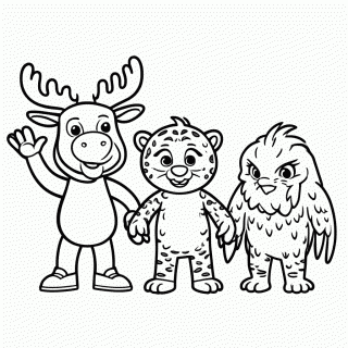 Mascotes da Copa Juntos para colorir