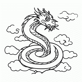 Dragão Oriental para colorir