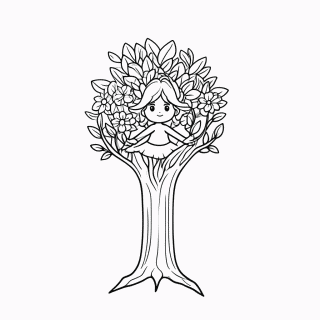 Ninfa da Floresta — Criaturas Lendárias para Colorir