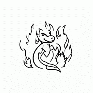 Salamandra de Fogo — Criaturas Lendárias para Colorir