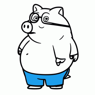 Papa Pig para colorir