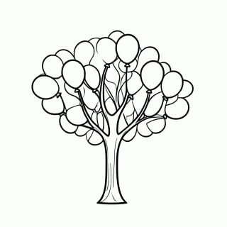 Arvore Com Baloes para colorir