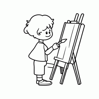 Crianca Pintando para colorir