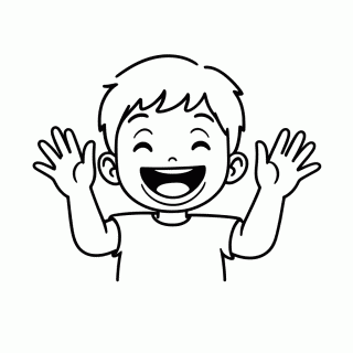 Crianca Rindo para colorir