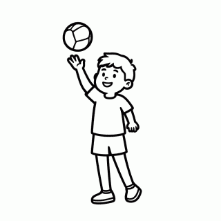 Crianca Soltando Bola para colorir