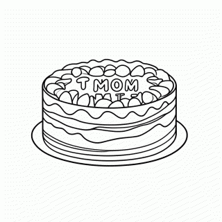 Bolo Feito Pra Mamae para colorir