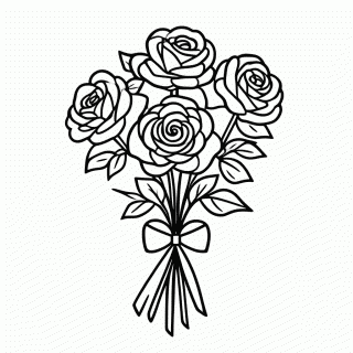 Buque De Rosas Mae para colorir