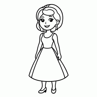 Mae Com Vestido para colorir