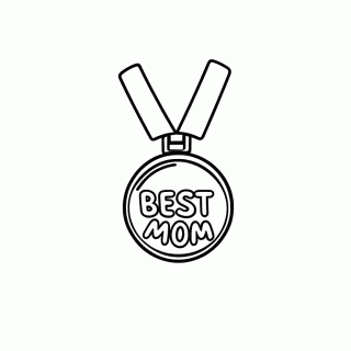 Medalha Melhor Mae — Dia das Mães para Colorir