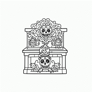 Altar De Los Muertos para colorir