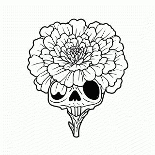 Flor Marigold Laranja para colorir