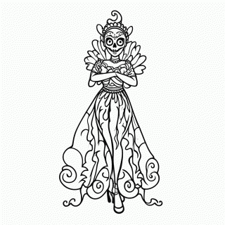 La Catrina Elegante para colorir