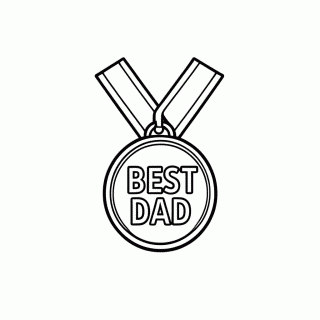 Medalha Melhor Pai para colorir